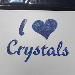 I love crystals Decal with heart #3
